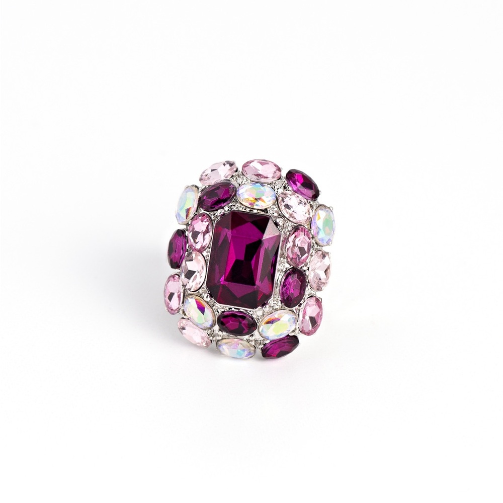Pink & Iridescent Rhinestone Ring